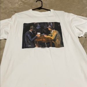 white supreme tee size large (stains on front)